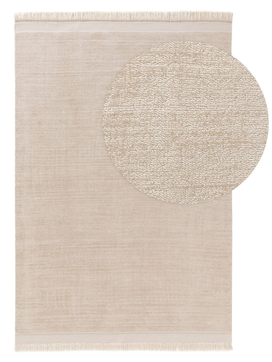 Teppich aus recyceltem Material Jade Cream - benuta ESSENTIALS - RugDreams®