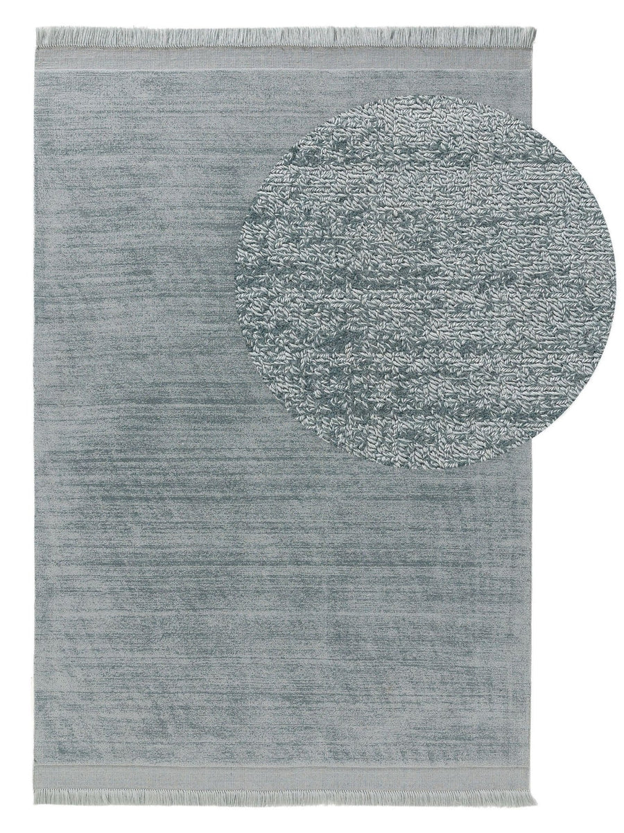 Teppich aus recyceltem Material Jade Türkis - benuta ESSENTIALS - RugDreams®