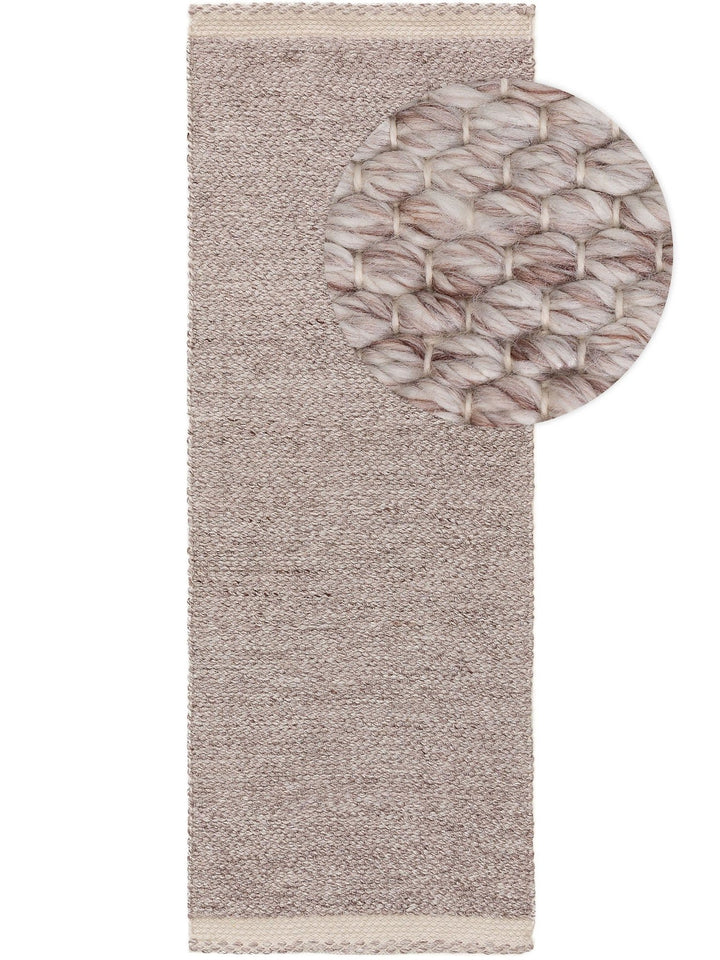 Teppich aus recyceltem Material Kiah Cream/Taupe - benuta PLUS - RugDreams®