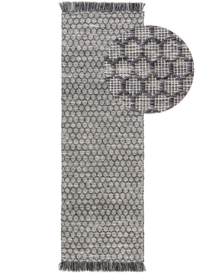 Teppich aus recyceltem Material Mimpi Dunkelgrau - benuta PLUS - RugDreams®