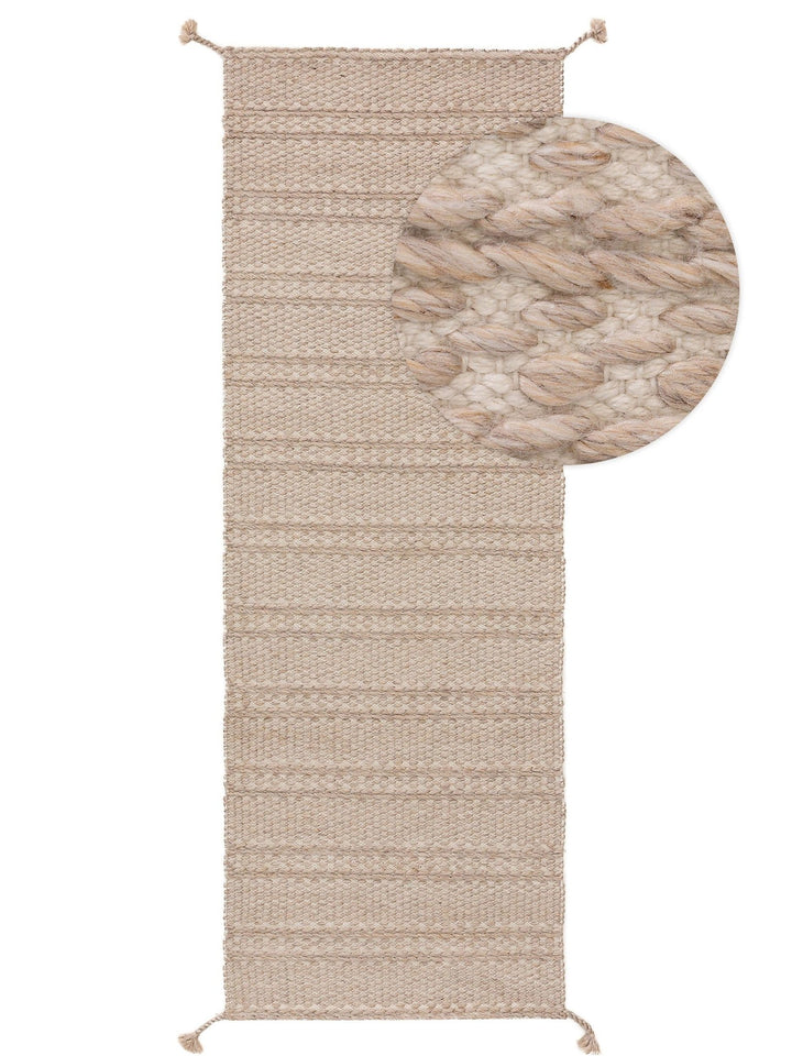 Teppich aus recyceltem Material Rene Beige - benuta PLUS - RugDreams®