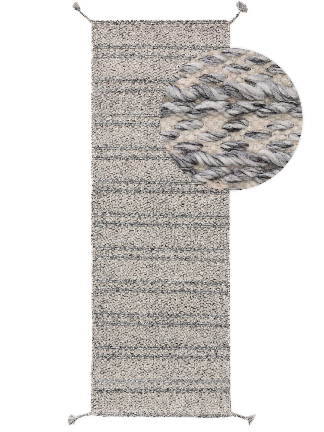 Teppich aus recyceltem Material Rene Grau - benuta PLUS - RugDreams®