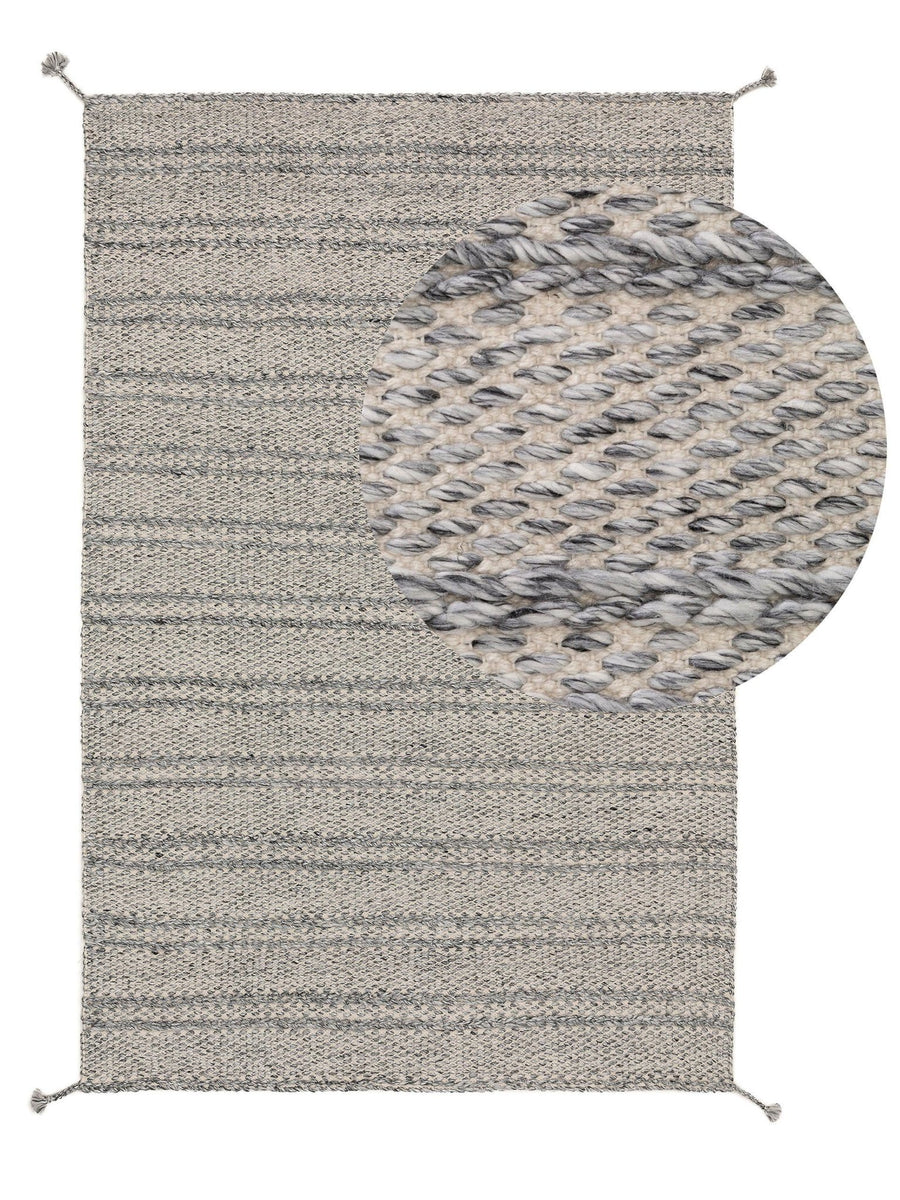 Teppich aus recyceltem Material Rene Grau - benuta PLUS - RugDreams®