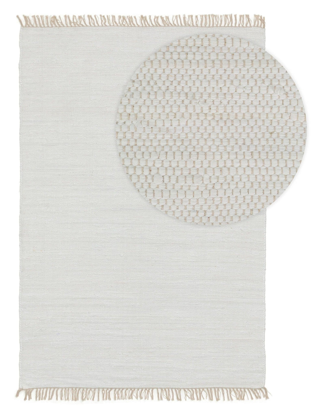 Teppich aus recyceltem Material Tom Weiß - benuta ESSENTIALS - RugDreams®