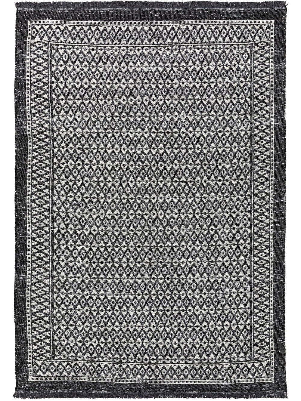Teppich aus recyceltem Material Vigo Beige/Schwarz - benuta PLUS - RugDreams®