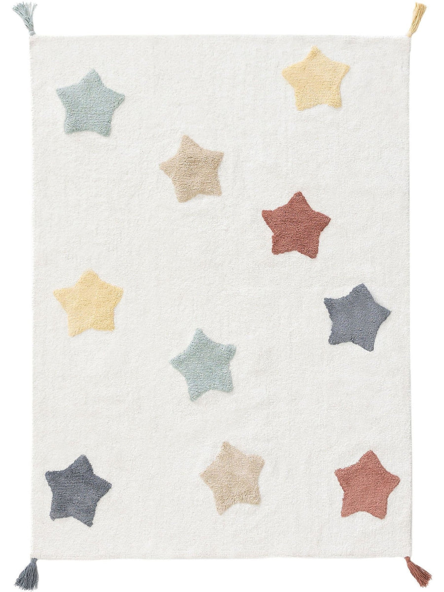 Waschbarer Kinderteppich Stars Multicolor - Lytte - RugDreams®